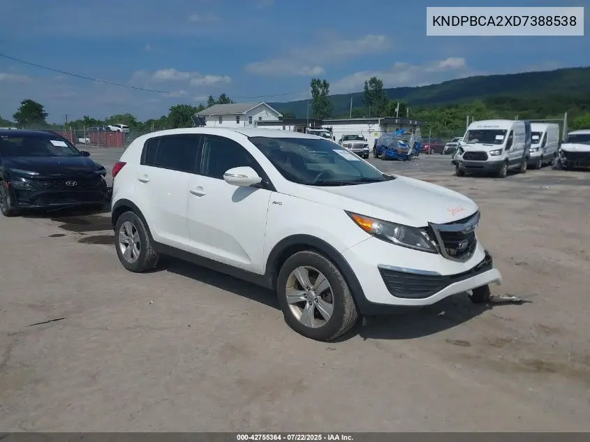 2013 Kia Sportage Lx VIN: KNDPBCA2XD7388538 Lot: 42755364