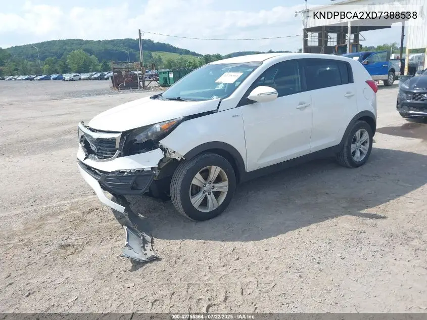 2013 Kia Sportage Lx VIN: KNDPBCA2XD7388538 Lot: 42755364