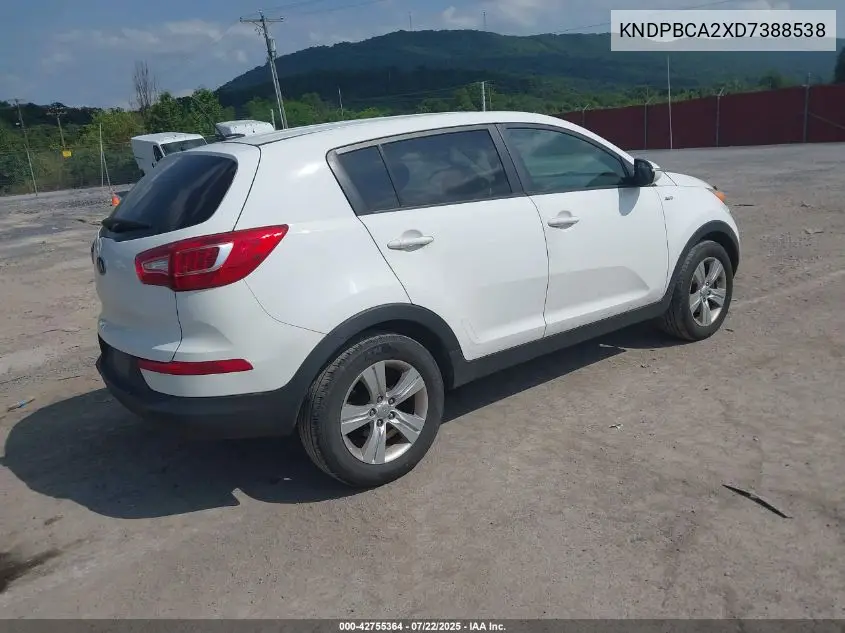 2013 Kia Sportage Lx VIN: KNDPBCA2XD7388538 Lot: 42755364