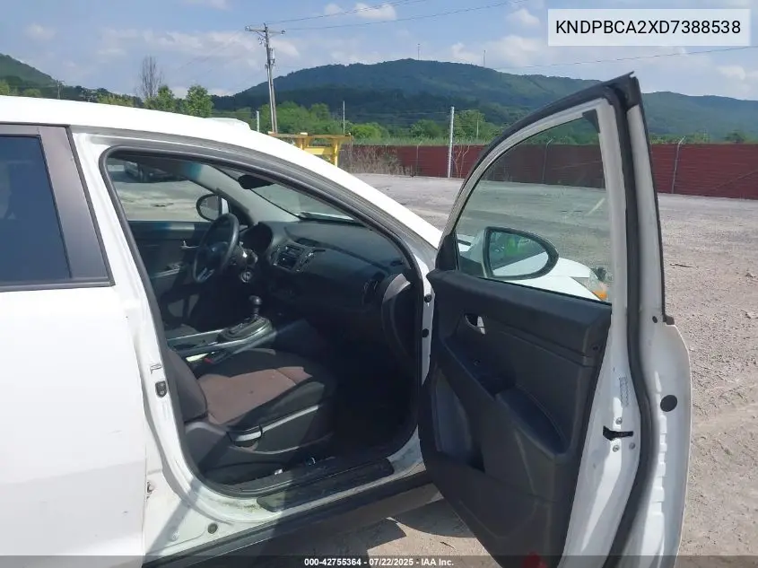 2013 Kia Sportage Lx VIN: KNDPBCA2XD7388538 Lot: 42755364