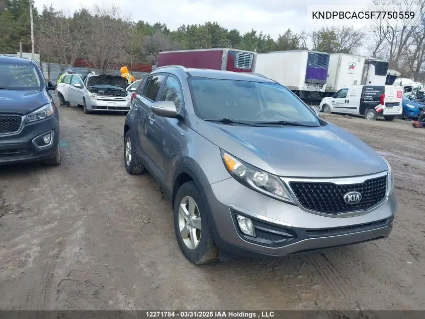 2015 Kia Sportage Lx VIN: KNDPBCAC5F7750559 Lot: 12271784