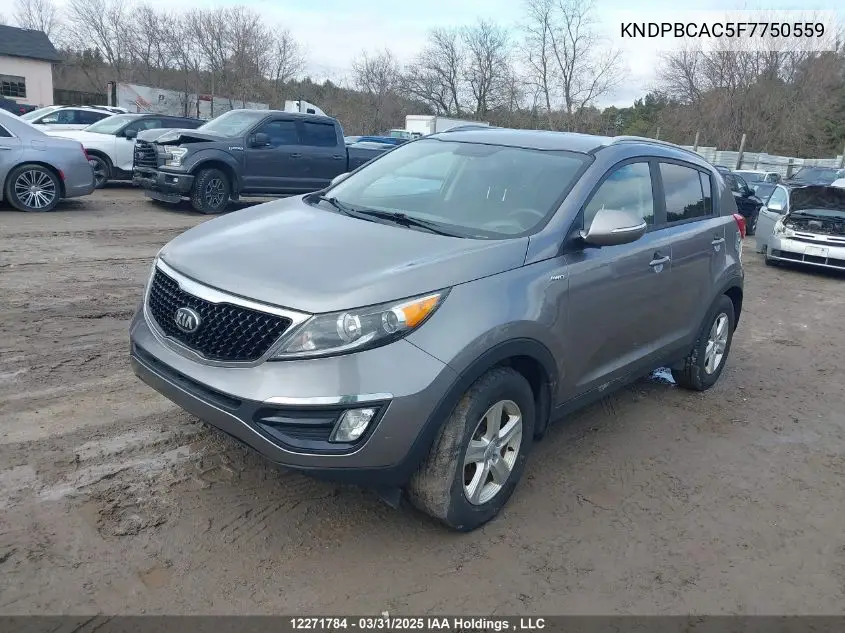 2015 Kia Sportage Lx VIN: KNDPBCAC5F7750559 Lot: 12271784