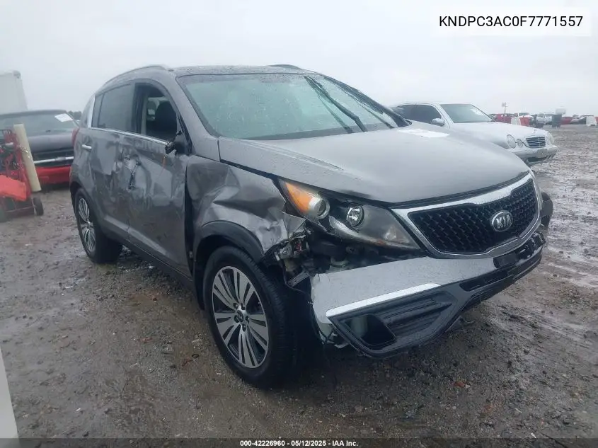 2015 Kia Sportage Ex VIN: KNDPC3AC0F7771557 Lot: 42226960