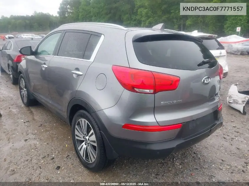 2015 Kia Sportage Ex VIN: KNDPC3AC0F7771557 Lot: 42226960