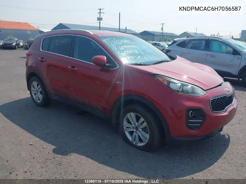 2017 Kia Sportage Lx VIN: KNDPMCAC6H7056587 Lot: 12360110