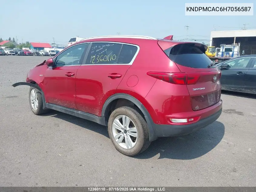 2017 Kia Sportage Lx VIN: KNDPMCAC6H7056587 Lot: 12360110