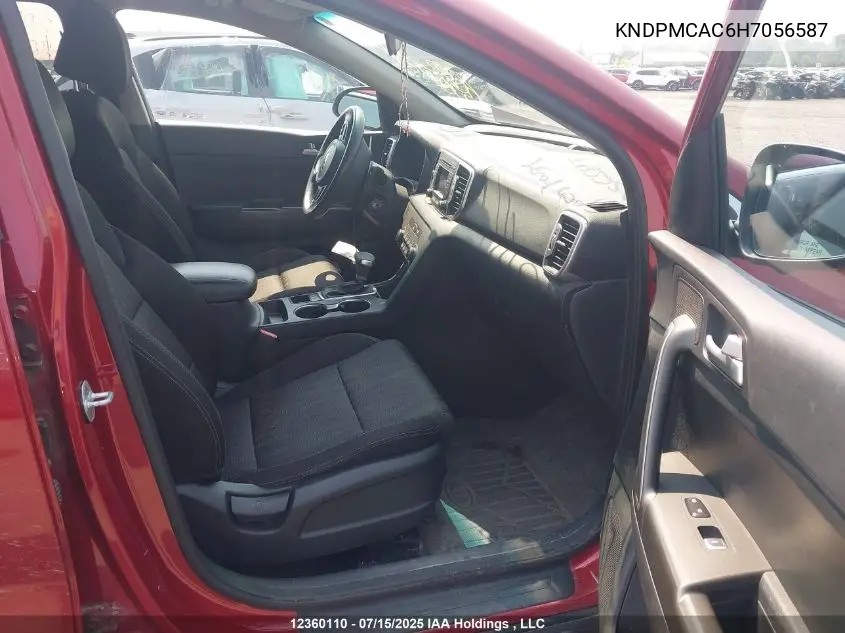 2017 Kia Sportage Lx VIN: KNDPMCAC6H7056587 Lot: 12360110