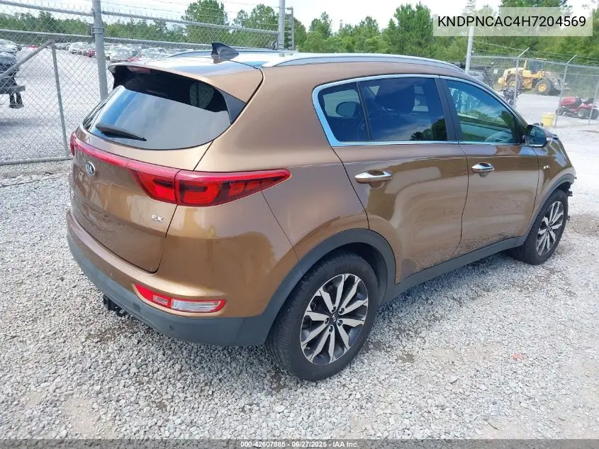 2017 Kia Sportage Ex VIN: KNDPNCAC4H7204569 Lot: 42607885