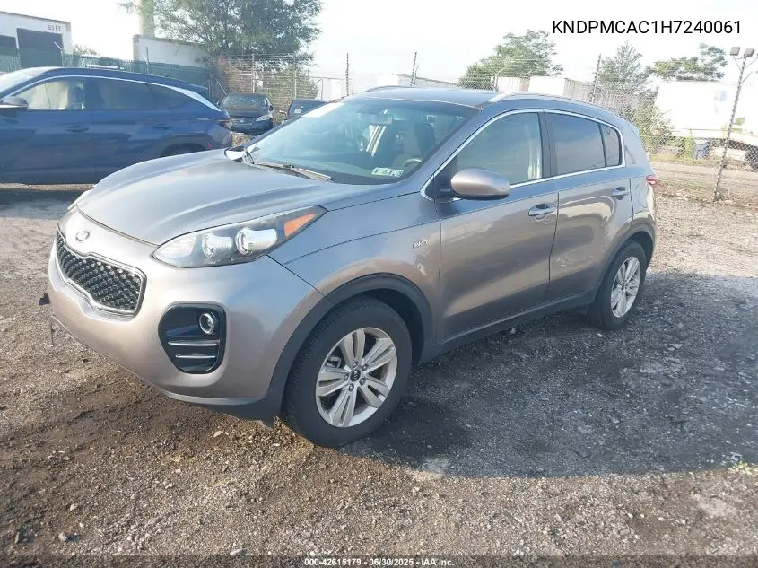 2017 Kia Sportage Lx VIN: KNDPMCAC1H7240061 Lot: 42615179
