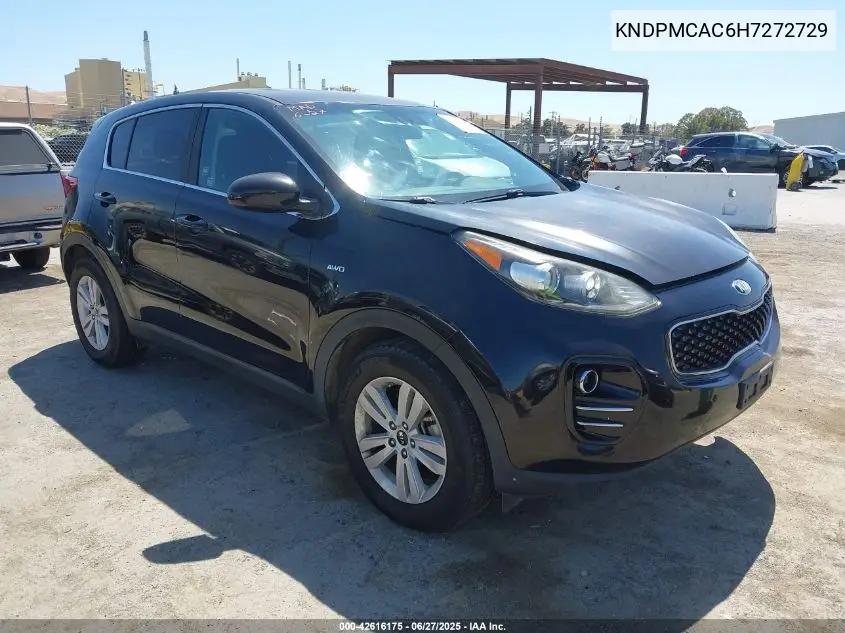 2017 Kia Sportage Lx VIN: KNDPMCAC6H7272729 Lot: 42616175