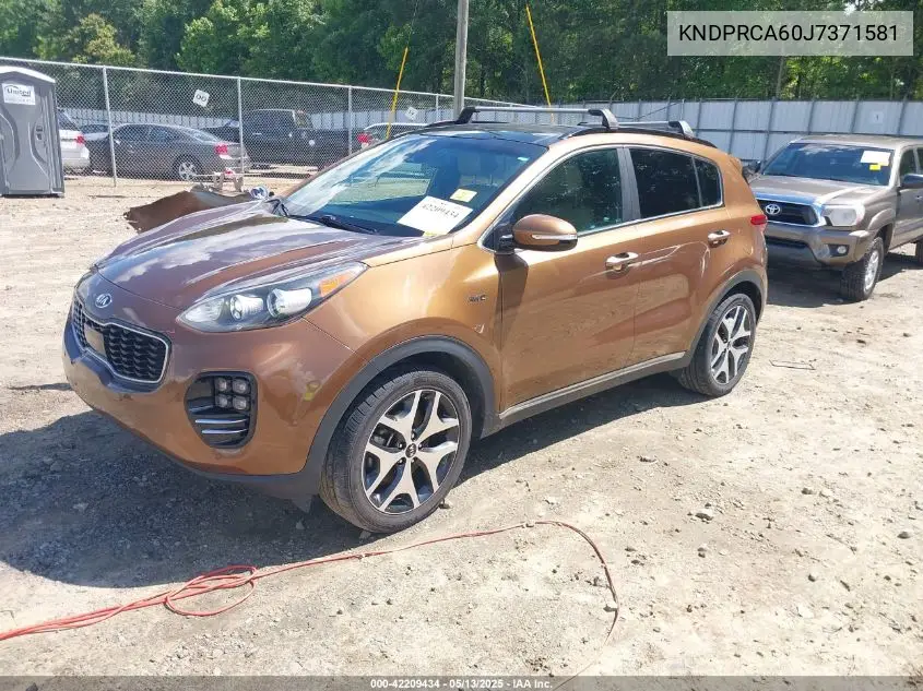 2018 Kia Sportage Sx Turbo VIN: KNDPRCA60J7371581 Lot: 42209434