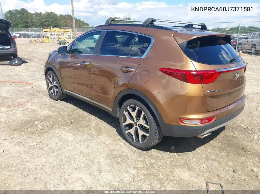 2018 Kia Sportage Sx Turbo VIN: KNDPRCA60J7371581 Lot: 42209434