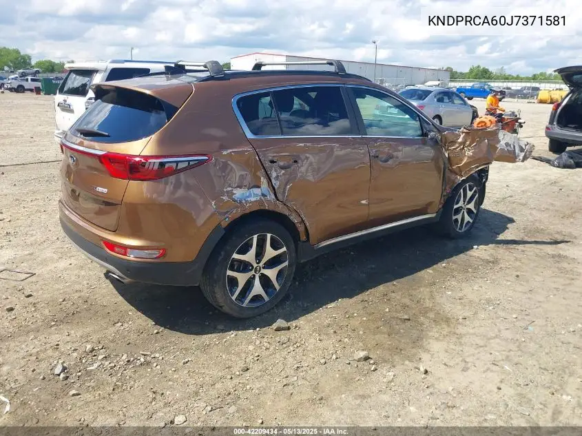 2018 Kia Sportage Sx Turbo VIN: KNDPRCA60J7371581 Lot: 42209434
