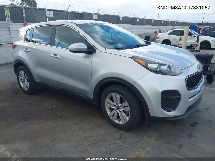 2018 Kia Sportage Lx VIN: KNDPM3AC0J7331067 Lot: 42260327