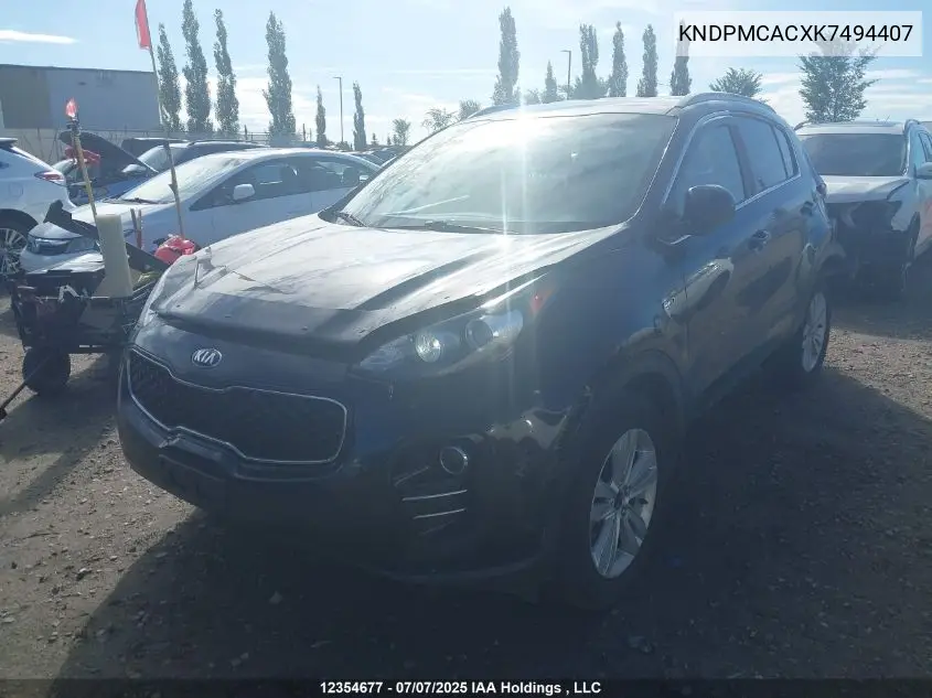 2019 Kia Sportage Lx VIN: KNDPMCACXK7494407 Lot: 12354677