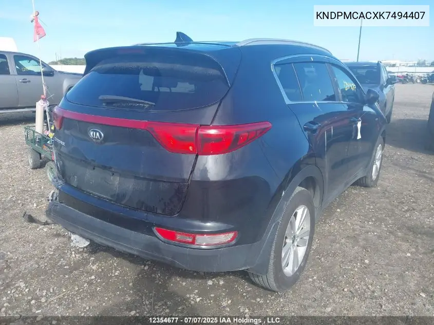 2019 Kia Sportage Lx VIN: KNDPMCACXK7494407 Lot: 12354677