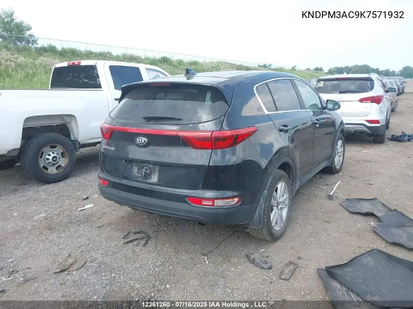 2019 Kia Sportage VIN: KNDPM3AC9K7571932 Lot: 12361260