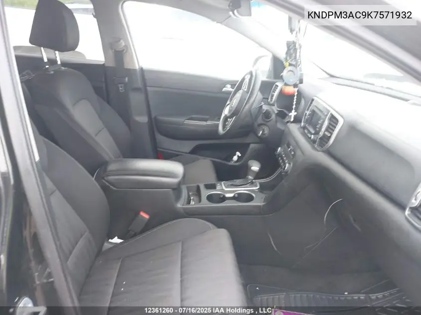 2019 Kia Sportage VIN: KNDPM3AC9K7571932 Lot: 12361260