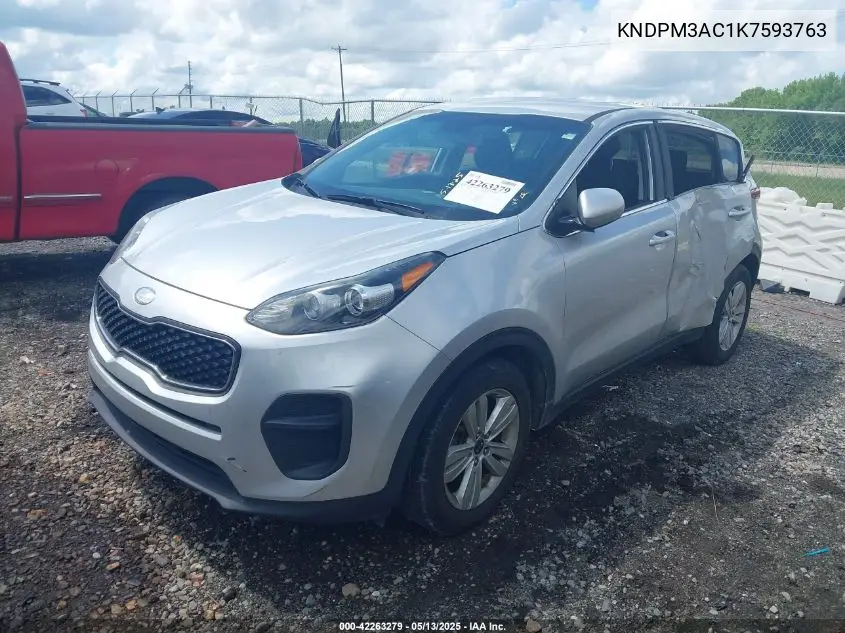 2019 Kia Sportage Lx VIN: KNDPM3AC1K7593763 Lot: 42263279