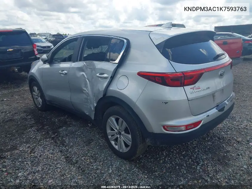 2019 Kia Sportage Lx VIN: KNDPM3AC1K7593763 Lot: 42263279