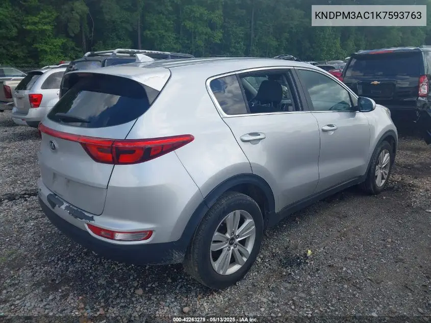 2019 Kia Sportage Lx VIN: KNDPM3AC1K7593763 Lot: 42263279