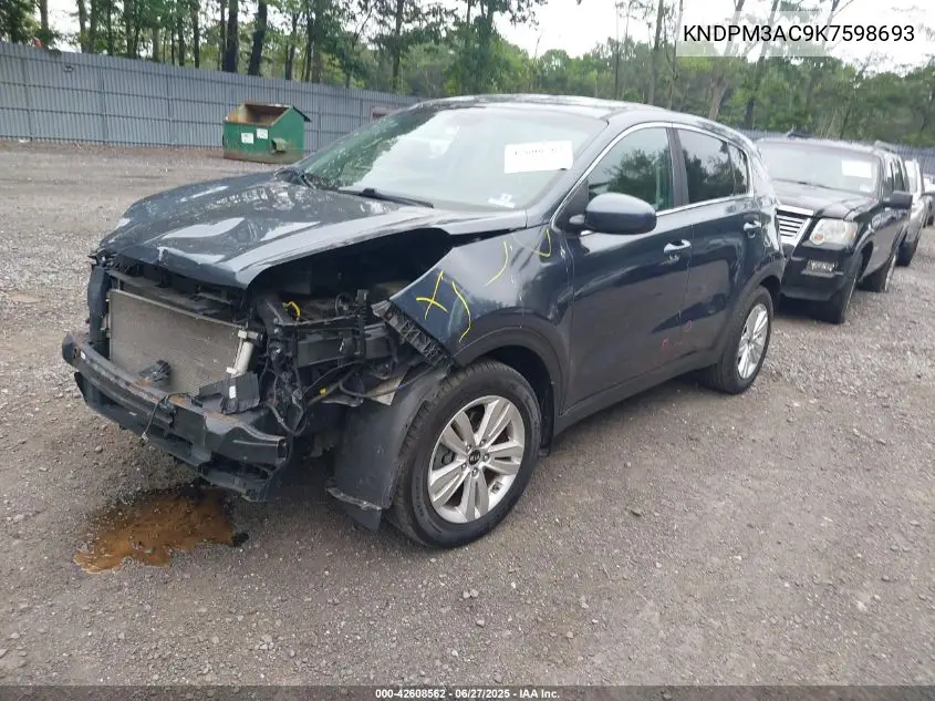 2019 Kia Sportage Lx VIN: KNDPM3AC9K7598693 Lot: 42608562