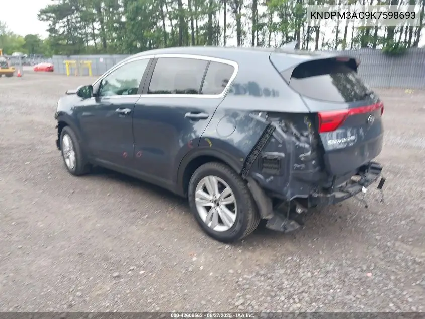 2019 Kia Sportage Lx VIN: KNDPM3AC9K7598693 Lot: 42608562