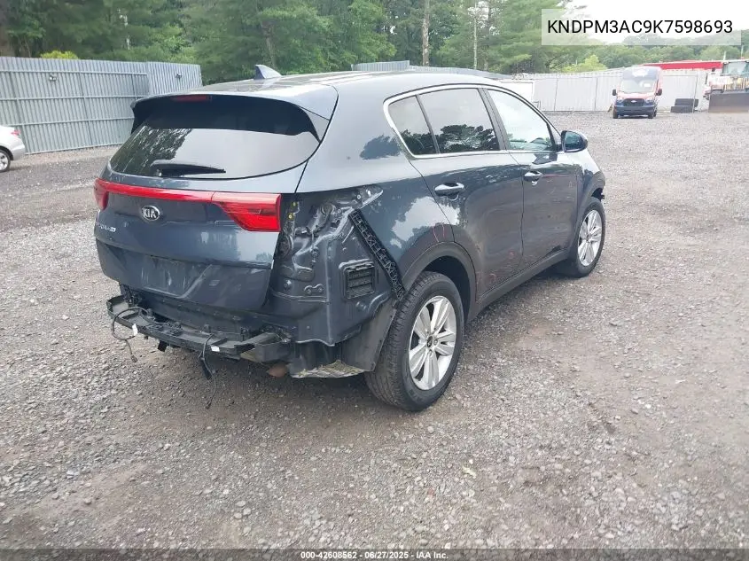 2019 Kia Sportage Lx VIN: KNDPM3AC9K7598693 Lot: 42608562