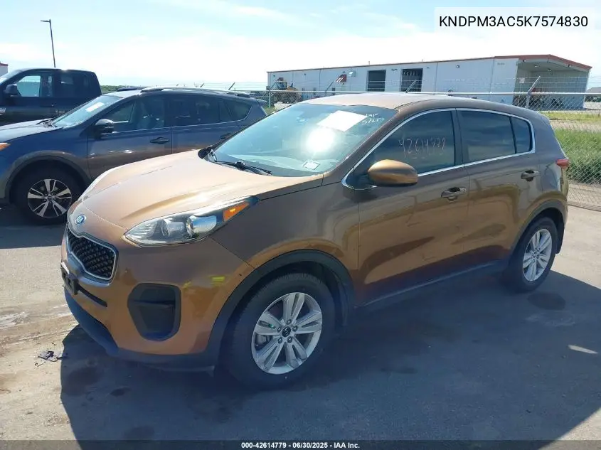 2019 Kia Sportage Lx VIN: KNDPM3AC5K7574830 Lot: 42614779