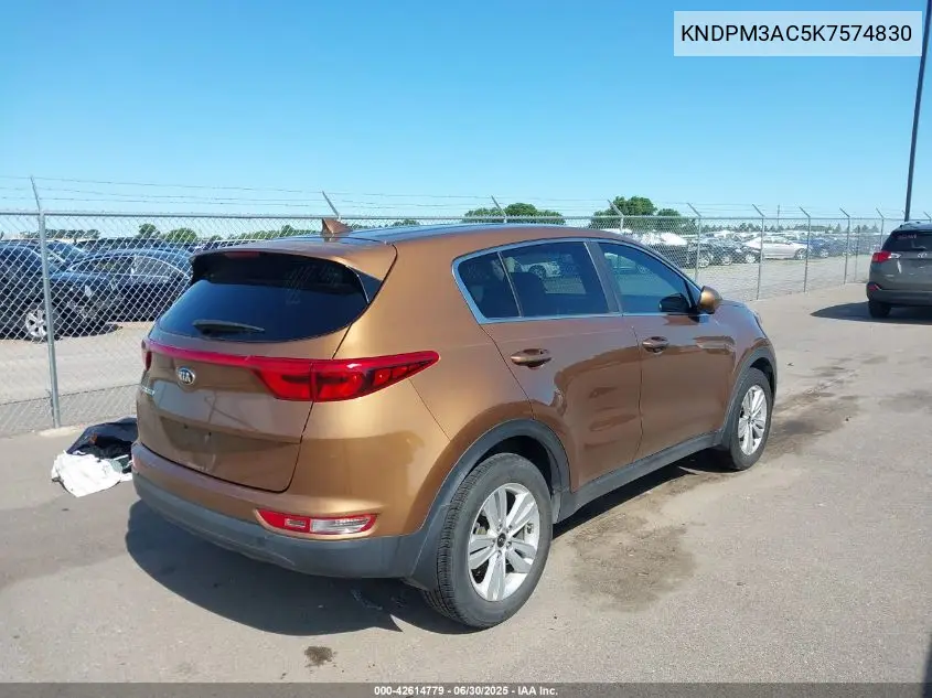 2019 Kia Sportage Lx VIN: KNDPM3AC5K7574830 Lot: 42614779