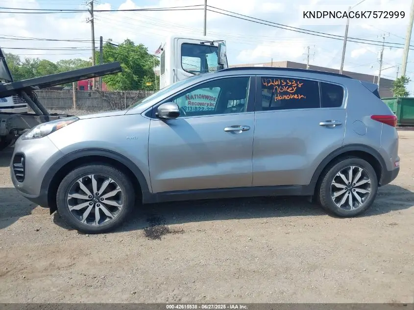 2019 Kia Sportage Ex VIN: KNDPNCAC6K7572999 Lot: 42615538