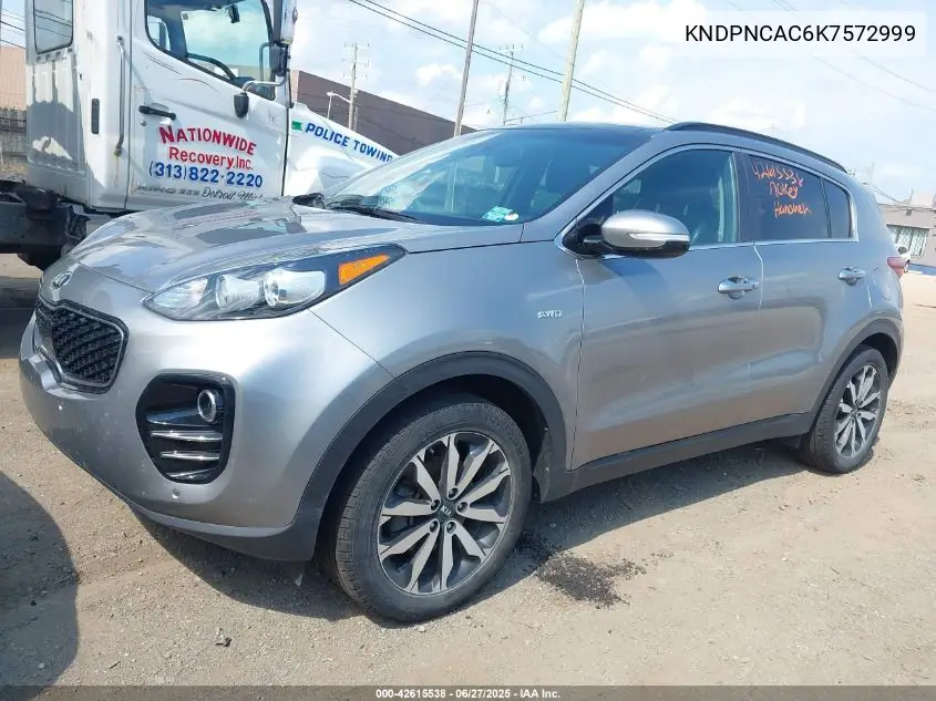 2019 Kia Sportage Ex VIN: KNDPNCAC6K7572999 Lot: 42615538