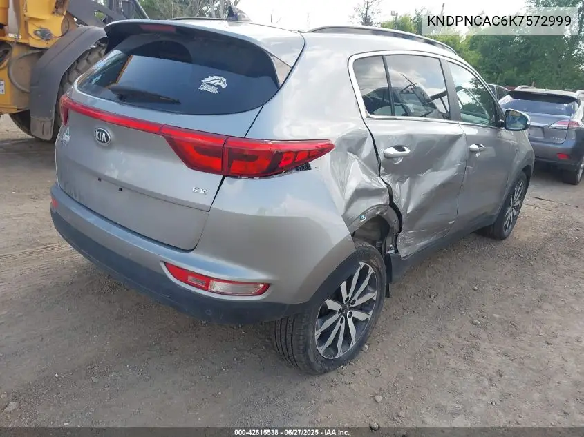 2019 Kia Sportage Ex VIN: KNDPNCAC6K7572999 Lot: 42615538
