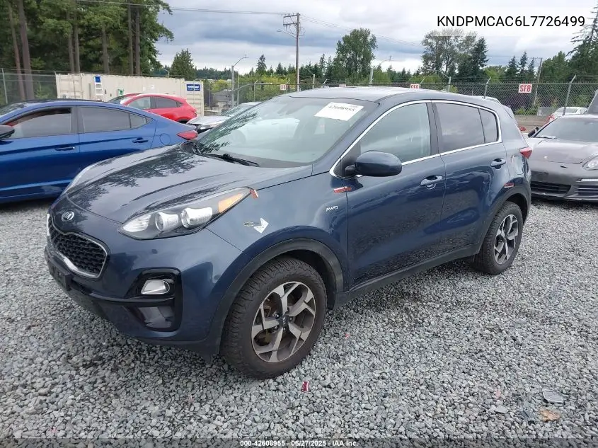 2020 Kia Sportage Lx VIN: KNDPMCAC6L7726499 Lot: 42608955