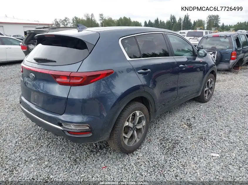 2020 Kia Sportage Lx VIN: KNDPMCAC6L7726499 Lot: 42608955