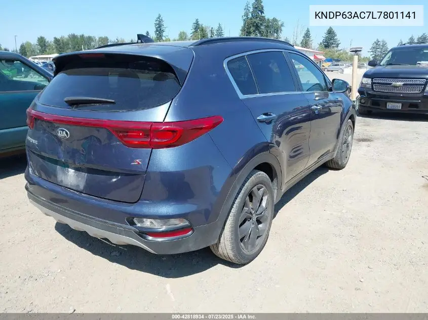 2020 Kia Sportage S VIN: KNDP63AC7L7801141 Lot: 42818934