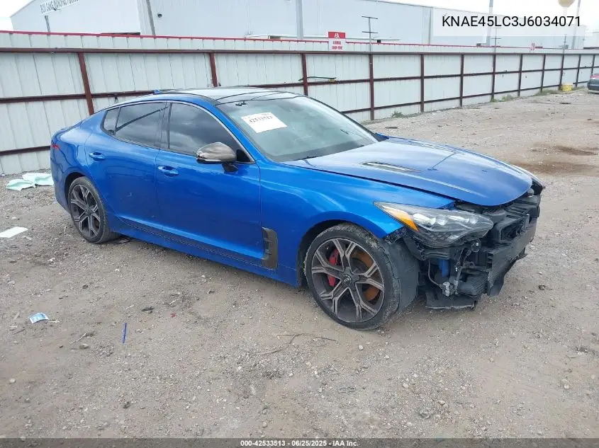 2018 Kia Stinger Gt1 VIN: KNAE45LC3J6034071 Lot: 42533513