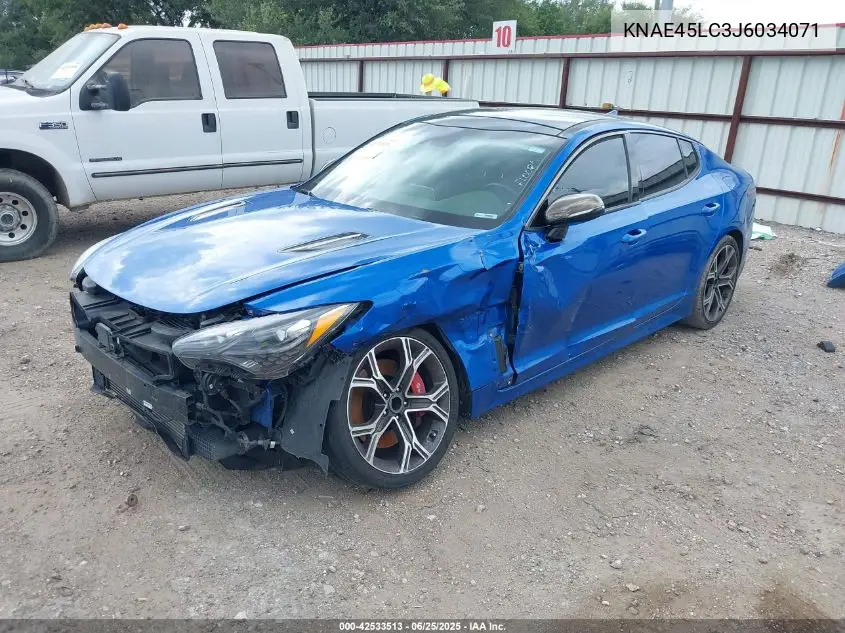 2018 Kia Stinger Gt1 VIN: KNAE45LC3J6034071 Lot: 42533513