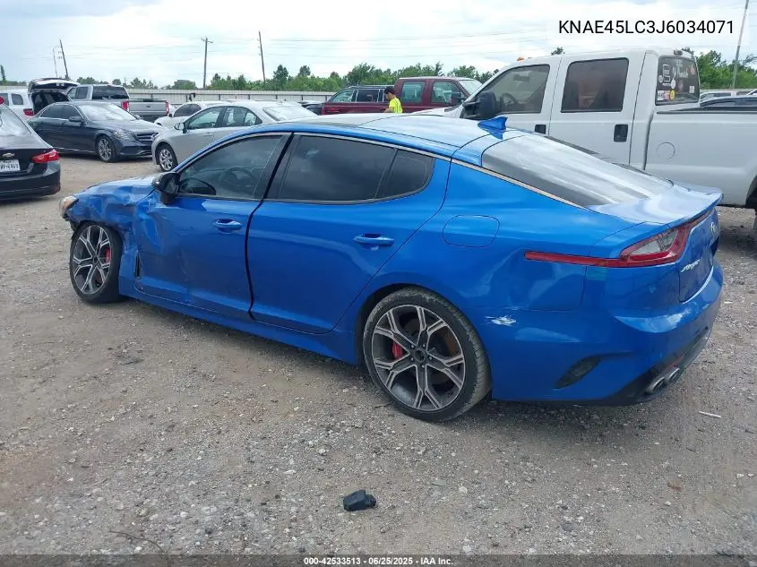 2018 Kia Stinger Gt1 VIN: KNAE45LC3J6034071 Lot: 42533513