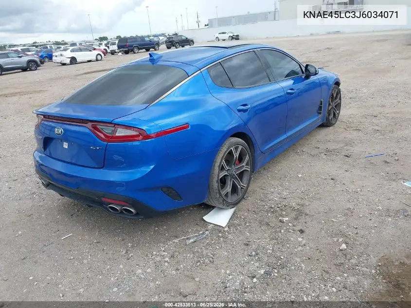2018 Kia Stinger Gt1 VIN: KNAE45LC3J6034071 Lot: 42533513