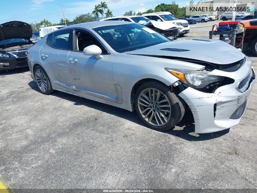 2018 Kia Stinger VIN: KNAE15LA5J6035665 Lot: 42543590