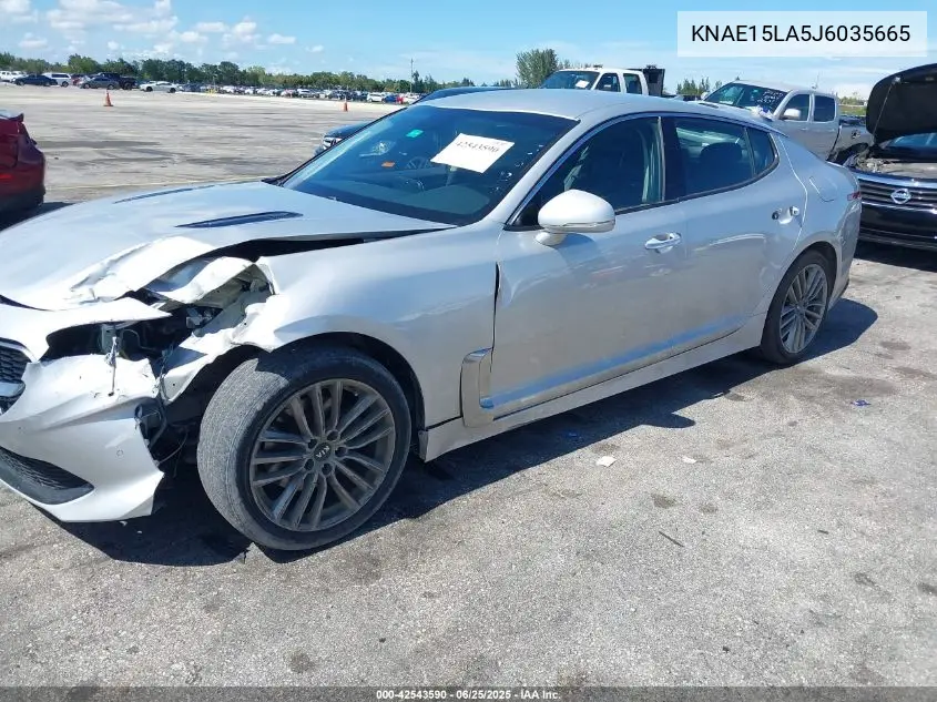 2018 Kia Stinger VIN: KNAE15LA5J6035665 Lot: 42543590