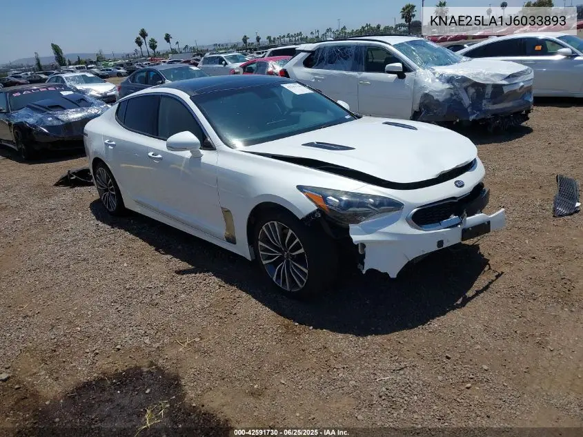 2018 Kia Stinger Premium VIN: KNAE25LA1J6033893 Lot: 42591730