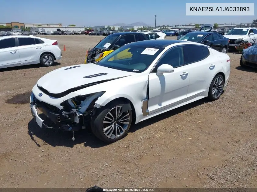 2018 Kia Stinger Premium VIN: KNAE25LA1J6033893 Lot: 42591730