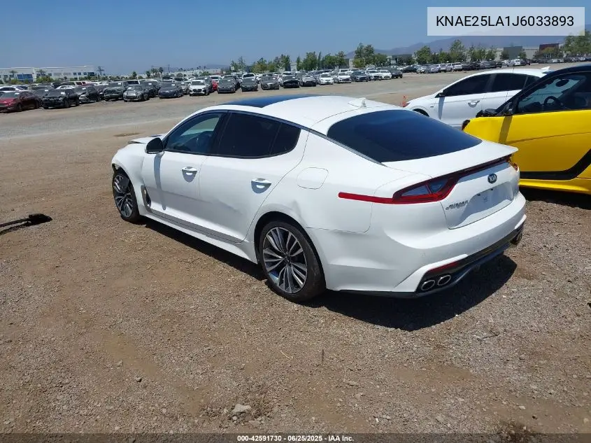 2018 Kia Stinger Premium VIN: KNAE25LA1J6033893 Lot: 42591730