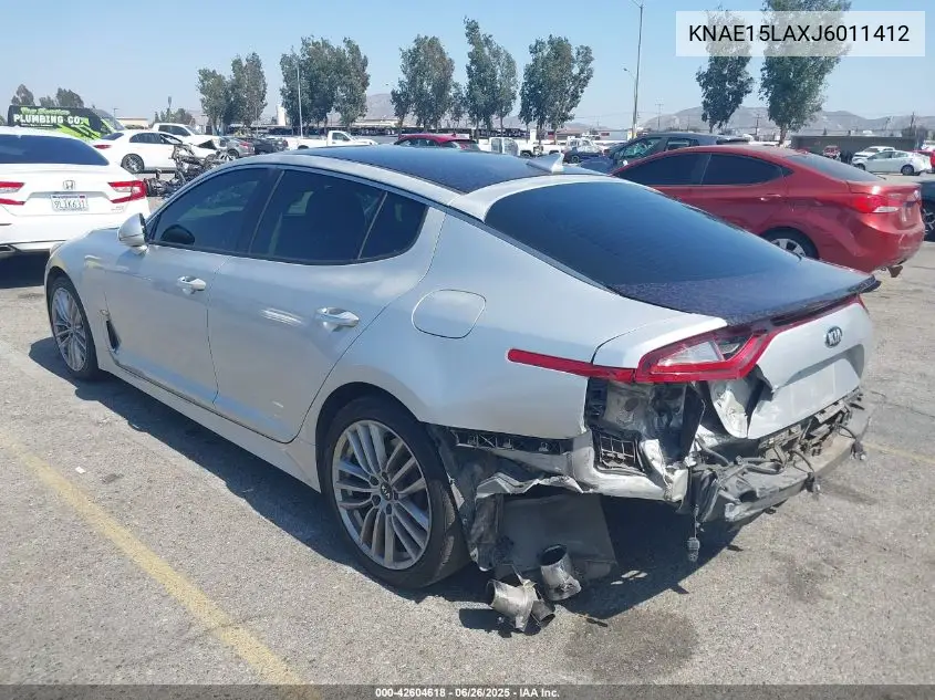 2018 Kia Stinger VIN: KNAE15LAXJ6011412 Lot: 42604618