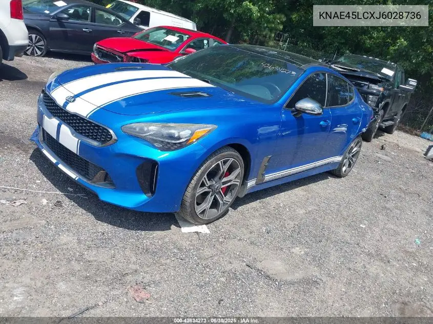 2018 Kia Stinger Gt1 VIN: KNAE45LCXJ6028736 Lot: 42634273