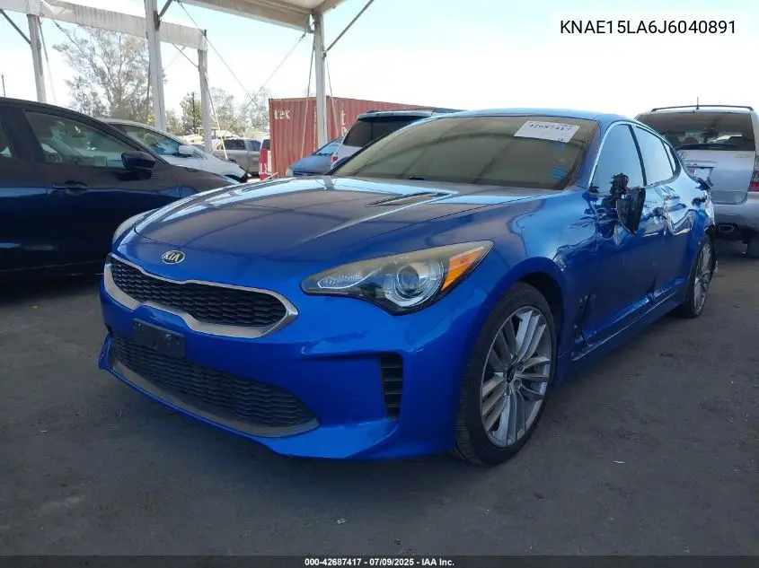 2018 Kia Stinger VIN: KNAE15LA6J6040891 Lot: 42687417