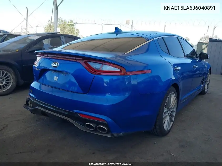 2018 Kia Stinger VIN: KNAE15LA6J6040891 Lot: 42687417