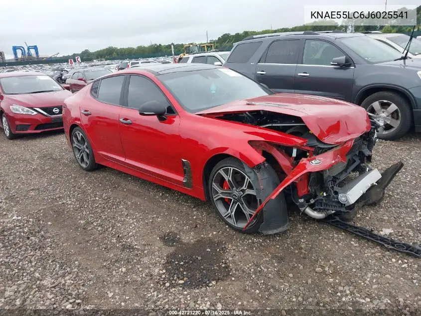 2018 Kia Stinger Gt2 VIN: KNAE55LC6J6025541 Lot: 42721220